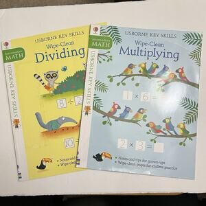 Usborne Multiplying Dividing Wipe Clean Erasable Activity Books Set Of 2 Math